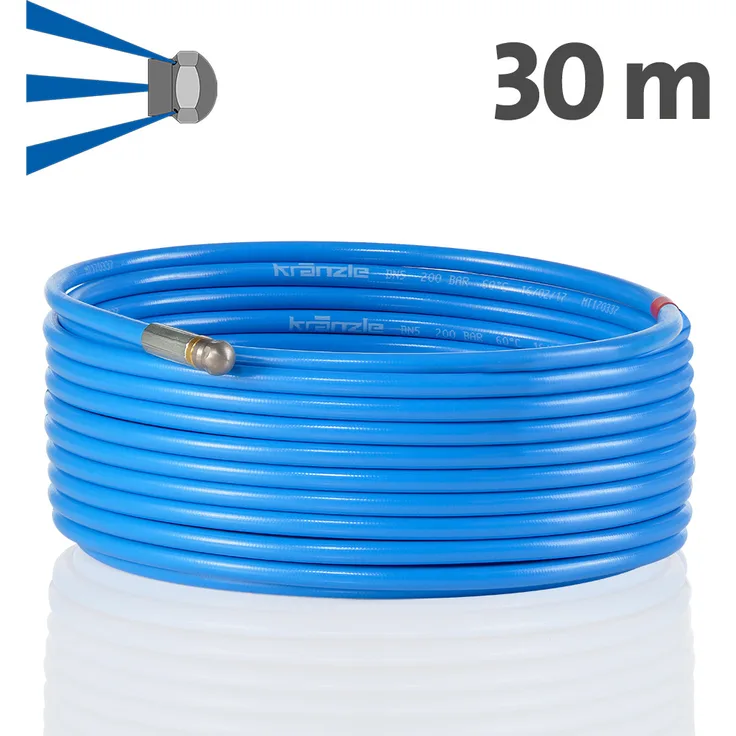KRÄNZLE Rohrreinigungsschlauch mit Düse - 30m - 125504 - D12