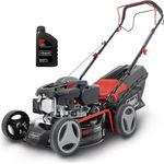 Scheppach Benzin Rasenmäher MS132-42 | Schnittbreite 42cm | Radantrieb | 3,4 PS | Stahlgehäuse | Reinigungsfunktion | Mulchfunktion | 45 Liter Fangkorb | 7-Stufen Höhenverstellung | inkl. Motoröl