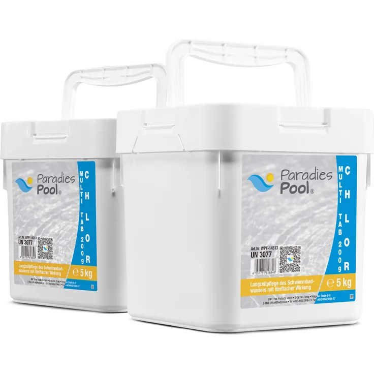 Paradies Pool Multi Tabs mit Chlor für Pool 200 g, 10 kg