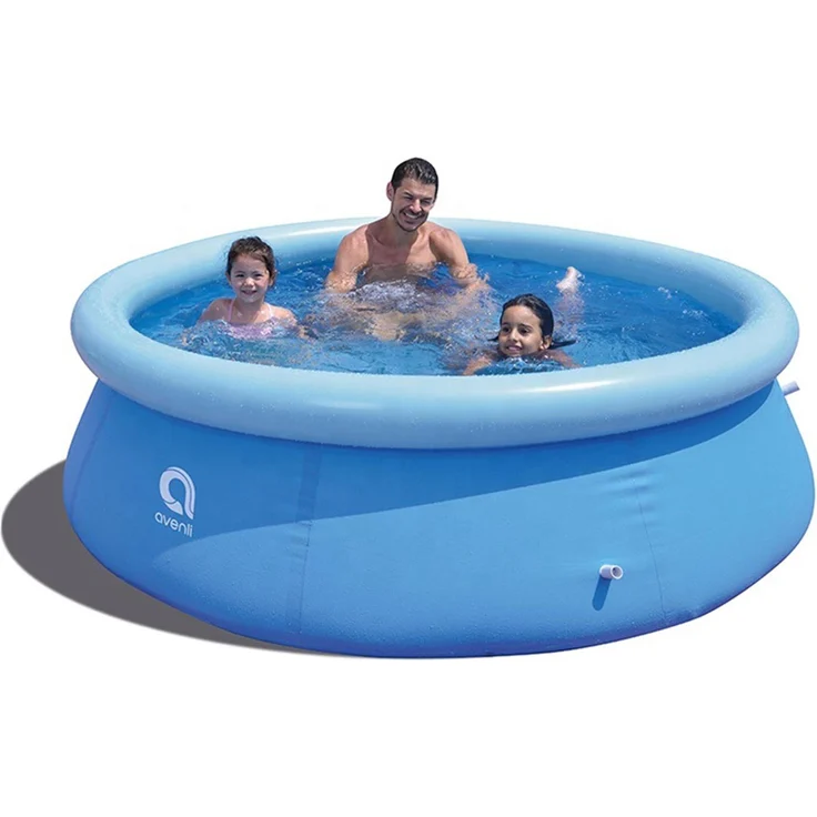 Avenli Prompt Set Ø 240x63cm Quick Up Pool, mit aufblasbarem Ring ohne Zubehör, blau