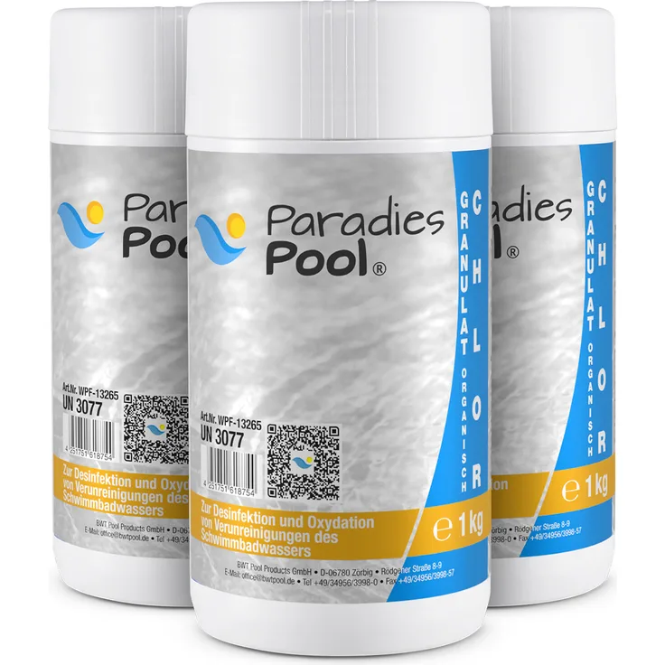 Paradies Pool Chlor Schnell Granulat für Pool 3 kg organisch