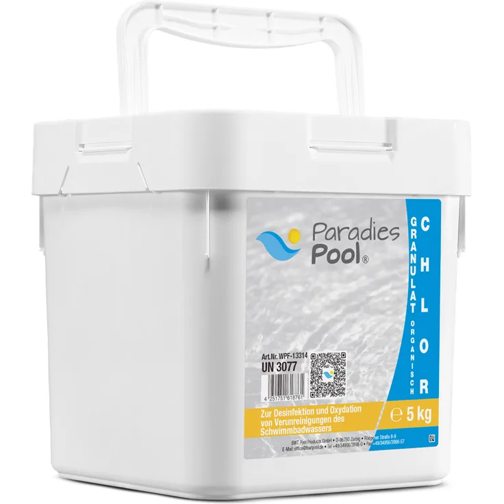 Paradies Pool Chlor Schnell Granulat für Pool 5 kg organisch (W6)