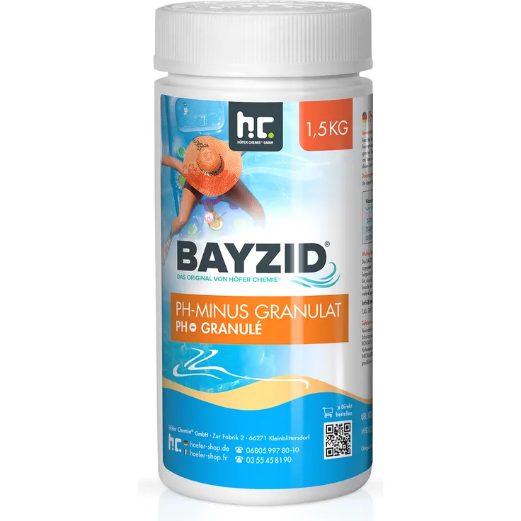 1 x 1,5 kg BAYZID pH Minus Granulat für den Pool