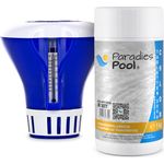 Dosierschwimmer mit Thermometer + 1x Paradies Pool Chlortabletten 200 g, 1 kg (C82)