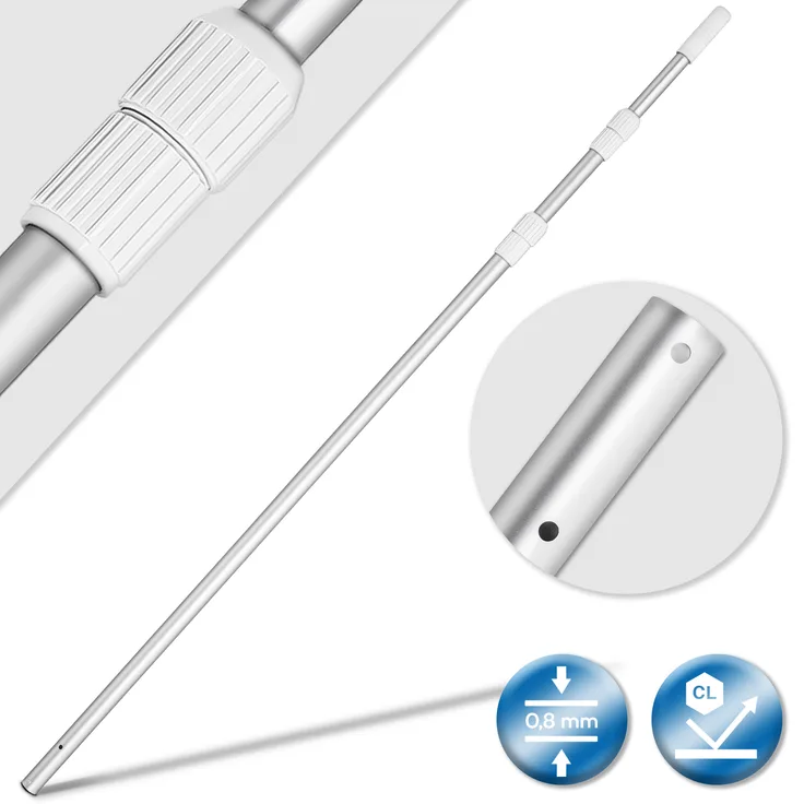 tillvex Pool Teleskopstange 1,20 - 3,60m | Aluminium Poolstange | Stange zur Poolreinigung 3-teilig