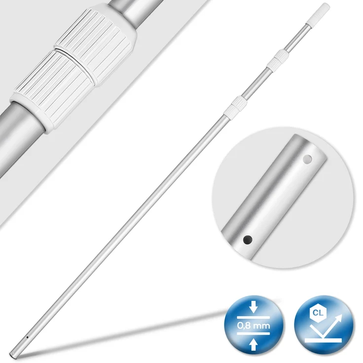 tillvex Pool Teleskopstange 1,20 - 3,60m | Aluminium Poolstange | Stange zur Poolreinigung 3-teilig