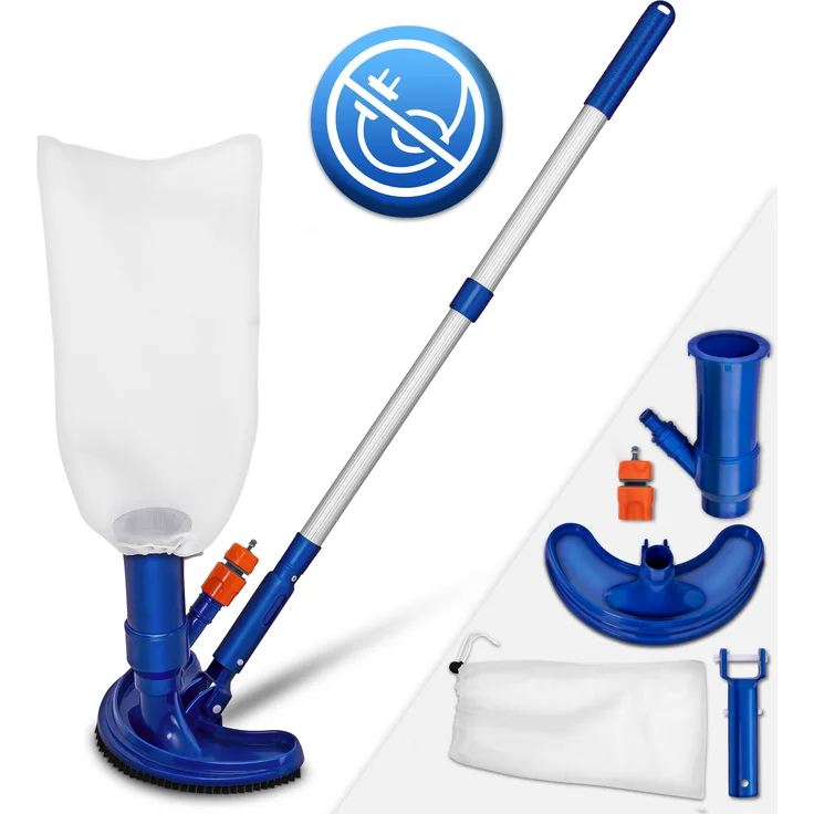 tillvex Pool Bodensauger Set Poolsauger mit Saugbürste Teleskopstange Auffangsack Gartenschlauch-Anschluss Sauger Venturibodensauger Reinigungsbürste - Preisvergleich