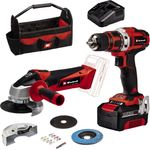 Einhell 18 V Maschinen-Set TE-TK 18-2 Li-Set (CD+AG) Bohrschrauber und Winkelschleifer