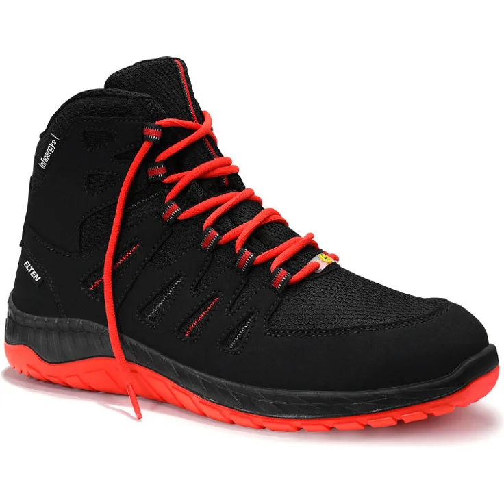 Sicherheitsschnürstiefel MADDOX black-red Mid ESD S3, Gr. 47