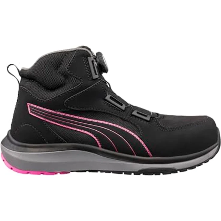 PUMA ASPIRE PINK DISC MID S3S ESD FO HRO SR Sicherheitsschuh mit MOtion WNS Sohle, flexibler Anti-Perforation und Triple Arch Support, Schwarz/Pink, Größe 40 – Bild 3