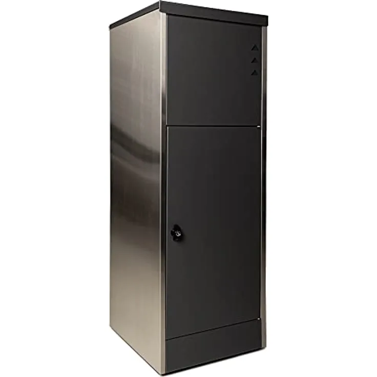 Ondis24 Korona Paketbox XL Postbox für Pakete, Päckchen, Warensendungen und Briefe mit Paketsafe, galvanisiert, mit Gasdruckfedern (118 cm, Grau) (Edelstahlwangen)