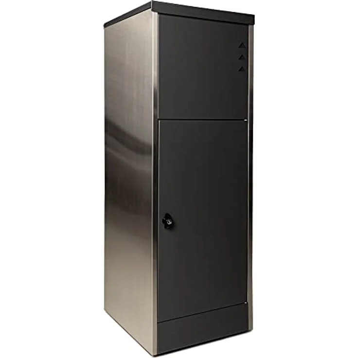Ondis24 Korona Paketbox XL Postbox für Pakete, Päckchen, Warensendungen und Briefe mit Paketsafe, galvanisiert, mit Gasdruckfedern (118 cm, Grau) (Edelstahlwangen) – Bild 1
