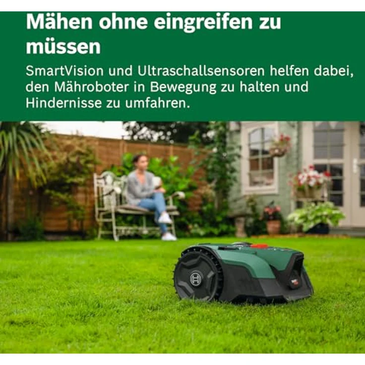 Bosch Home and Garden VISIMOW18V-200, Mähroboter für Rasenflächen bis 200 m² mit SmartVision-System und 18 cm Schnittbreite – Bild 5