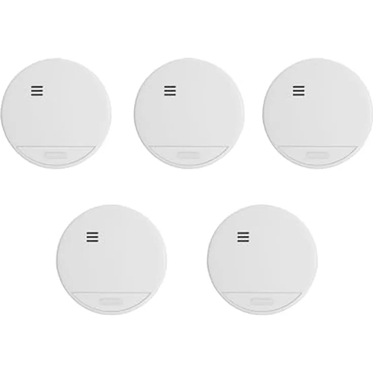 ABUS Rauchmelder RWM150 5er Set - 10-Jahres-Batterie, VdS geprüft, 85 dB lauter Alarm - Reinweiß