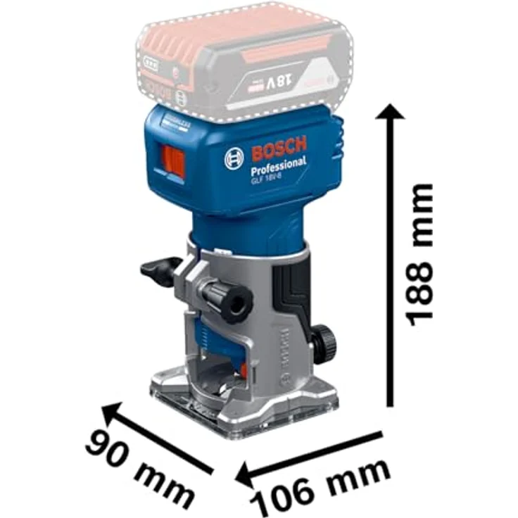 Bosch GLF 18V-8, Kantenfräse ohne Akku und Ladegerät, bürstenloser Motor, präzise Tiefeneinstellung, inklusive Rollenführung in L-Boxx 136 – Bild 3