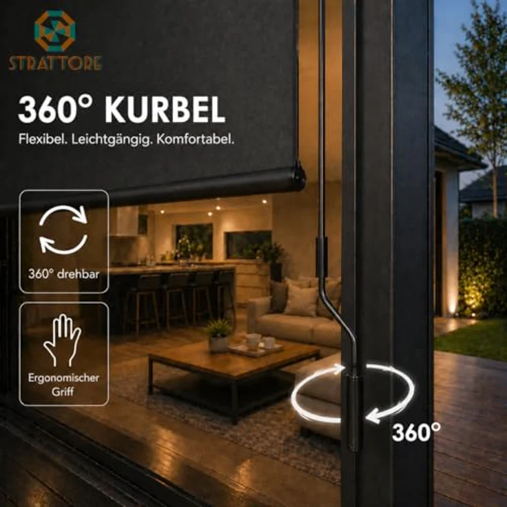 Strattore Ausziehbare Senkrechtmarkise Vertikalmarkise 120 x 250 cm - Anthrazit – Bild 6