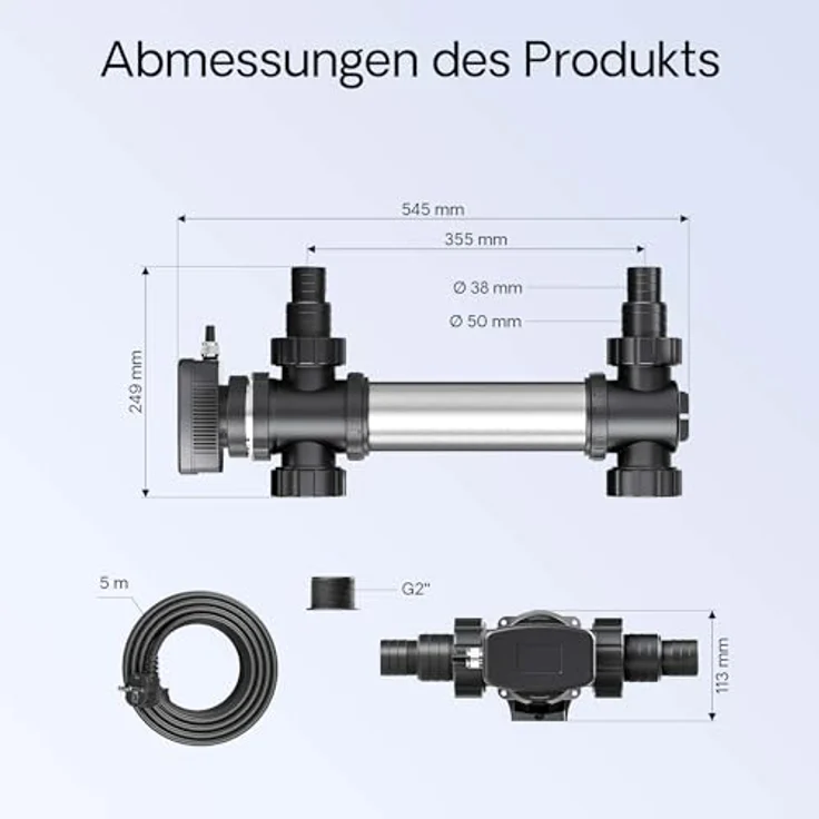 SunSun CUV-724 Edelstahl Teichklärer Wasserklärer Lichtfilter 24W - Sunsun – Bild 7