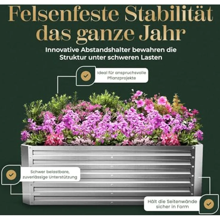 Hochbeet verzinkt Blech (184 x 90 x 60 cm) – Bild 8