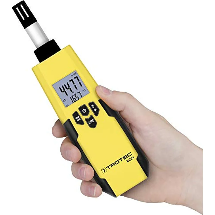 TROTEC Thermohygrometer BC21 relative Luftfeuchtigkeit Lufttemperatur Taupunkt- und Feuchtkugeltemperatur Messbereich -30°C bis 60°C und 0 bis 100% r.F. Duale Messwertanzeige Abschaltautomatik – Bild 5