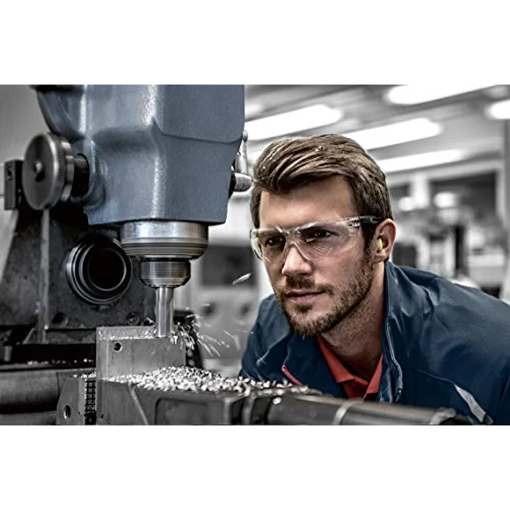 uvex x-fit Schutzbrille 9199 - Kratzfest & Beschlagfrei, 100% UV-400-Schutz - Sicherheitsbrille mit Klarer Scheibe - Chemikalienbeständige Arbeitsbrille für Labore gelb/grau – Bild 8