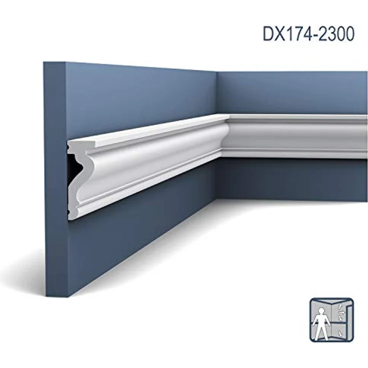 Türumrandung Decor DX174-2300 LUXXUS Sockelleiste Wandleiste Zeitloses Klassisches Design weiß 2,3m - Orac – Bild 3