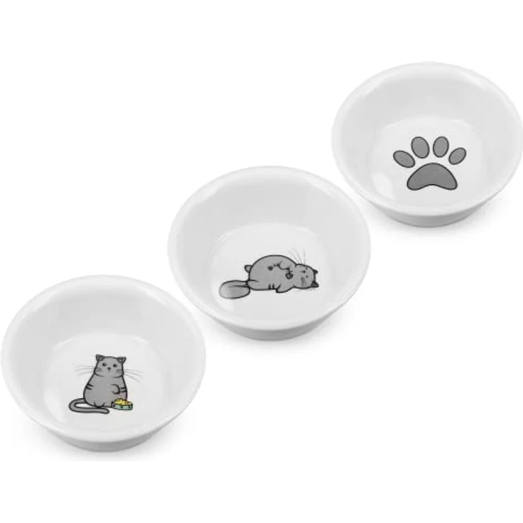 Navaris Futterstation Futternäpfe für Katzen und Hunde - Futternapf Set aus Porzellan - 3X Fressnapf Katzennapf - spülmaschinenfest – Bild 5