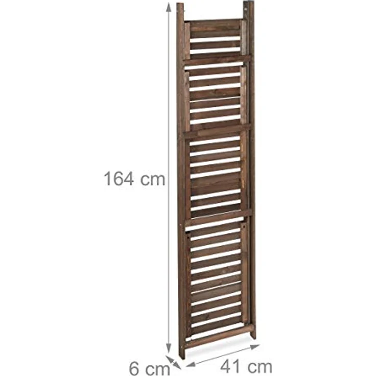 Relaxdays Blumentreppe, 4-stufig, Blumenleiter Holz, klappbar, Leiterregal Pflanzen, HBT: 160 x 41 x 49 cm, dunkelbraun – Bild 6