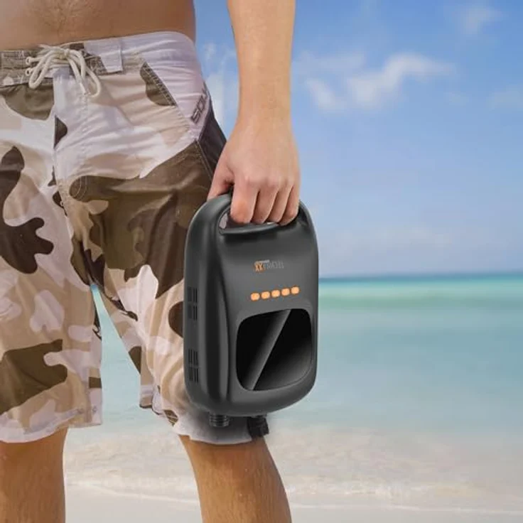 technaxx SUP Battery Air Pump TX-266, Powerful 20 PSI Pump with 7500mAh Power Bank, Black – Bild 8