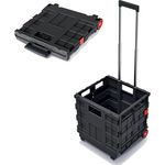 Kistenberg zusammenklappbarer Transportwagen Cart, Tragfähigkeit bis zu 25 kg, wetterfester Kunststoff, Teleskopgriff aus Aluminium