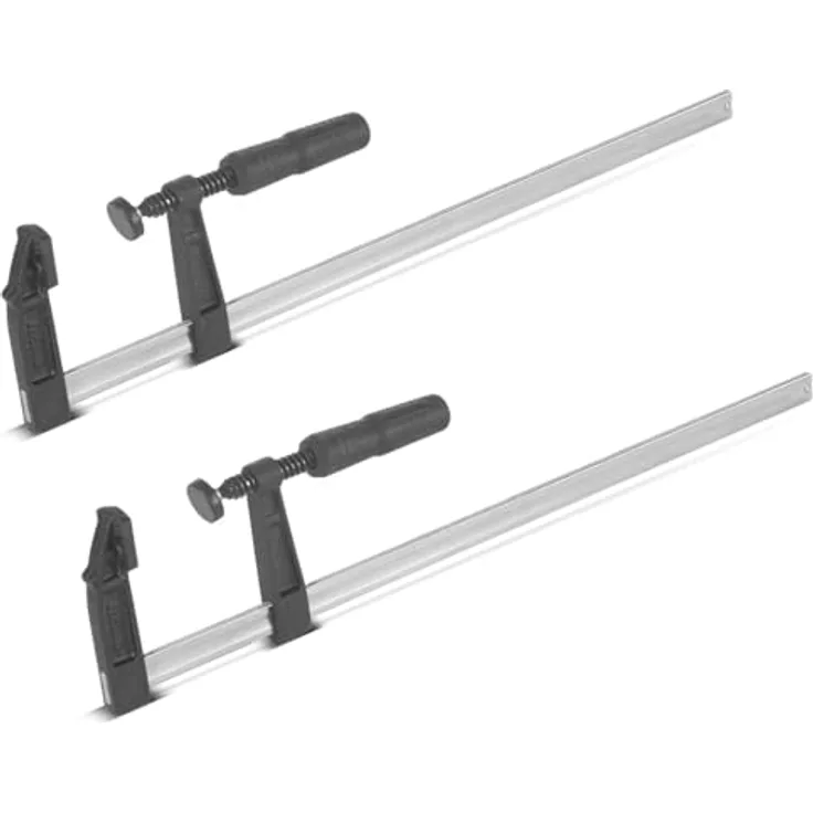 STAHLWERK Schraubzwinge 80x500 mm, 2er Set, kraftvolle F-Zwinge aus Stahl und Kunststoff, stabile Klemmzwinge mit Spannweite 500 mm und Spanntiefe 80 mm, ergonomischer rutschfester Griff