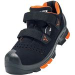 Uvex uvex 2 Sandalen S1P schwarz, orange Weite 11 Gr. 49, Sicherheitssandalen mit Mikrovelours und uvex xenova® Kunststoffkappe