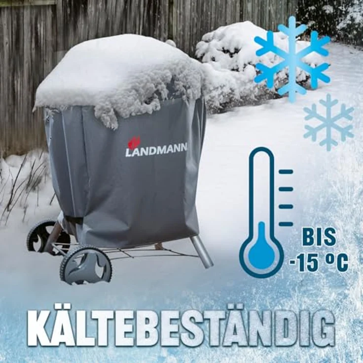 LANDMANN Grillabdeckung, grau, 90 x 70 x 70 cm, wetterfest – Bild 8