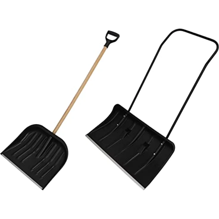 KOTARBAU® Satz Schneeschieber 80cm mit Rädern + Schneeschaufel 48 cm, Schneewanne mit Alu-Profilkante, Schneeschippe mit Metallgriff, ECO Schneeräumer – Bild 5