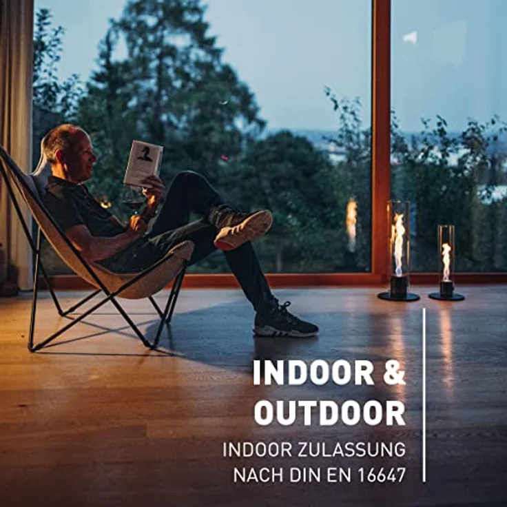 höfats - Spin 90 Schwarz - Tischkamin für Indoor und Outdoor - Tischfeuer, Windlicht, Gartenfackel und Bioethanolkamin aus Edelstahl – Bild 4