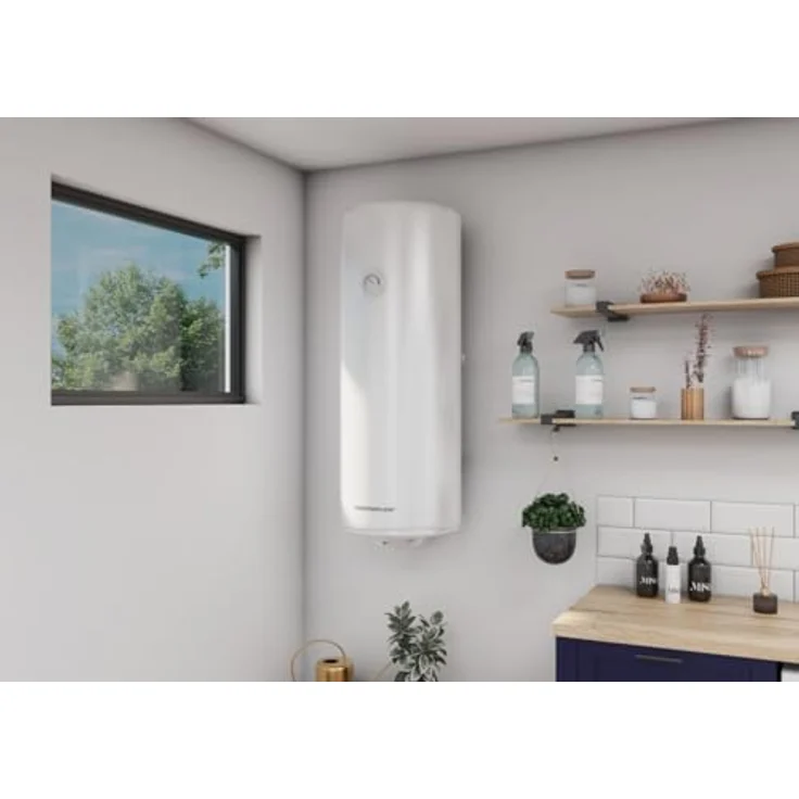 Thermoflow DS 150, Elektro Warmwasserspeicher 150 L Wandspeicher mit 1,5 kW Leistung, druckfest, 383 Minuten Aufheizzeit – Bild 4