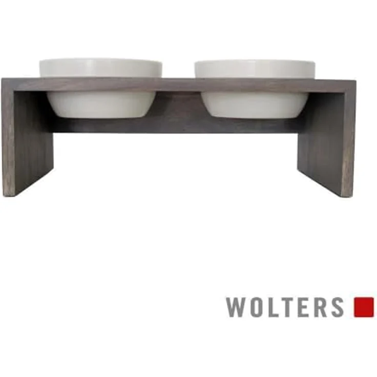Wolters Futterstation Gohan für Hunde (1 l), Futternapf in nachhaltigem Holzgestell, erhöht für komfortable Fressposition, Keramiknäpfe, blau – Bild 2