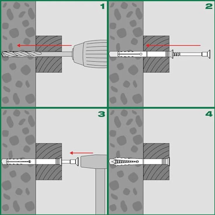 SPAX Nageldübel Typ ND, 8 x 80 mm, 100 Stück, grün - Schnelle Schlagmontage für Beton und Ziegel, hohe Haltewerte – Bild 2