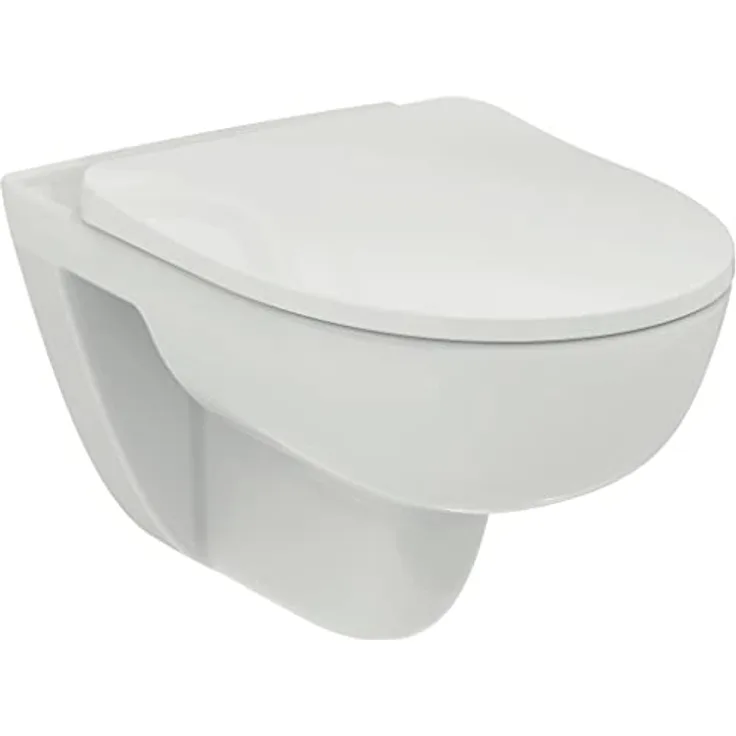 Ideal Standard i.life A WC-Set, Wandtiefspül-WC mit Absenkautomatik und RimLS+ Technologie, Keramik, weiß