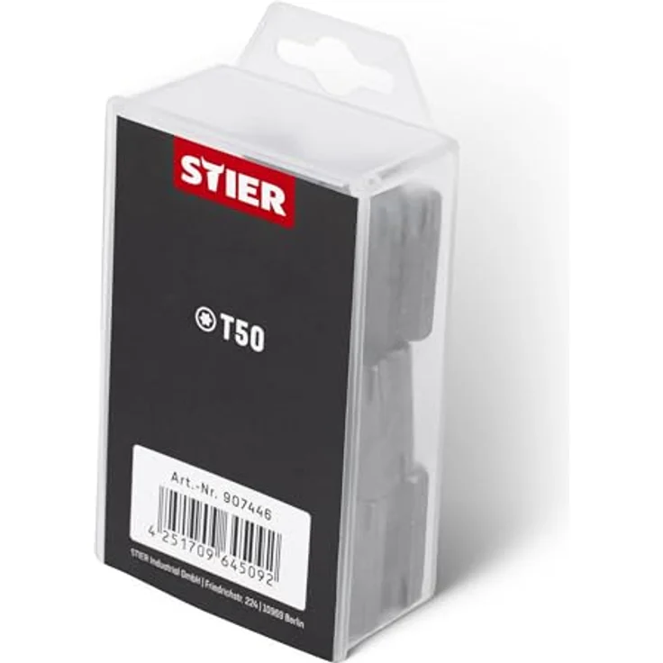 Stier Bit-Set STIER TORX® T50, 50-teiliges Profi-Bit-Set aus S2-Stahl in praktischer Plastikbox, 25 mm Länge, 1/4’’ Antrieb – Bild 5