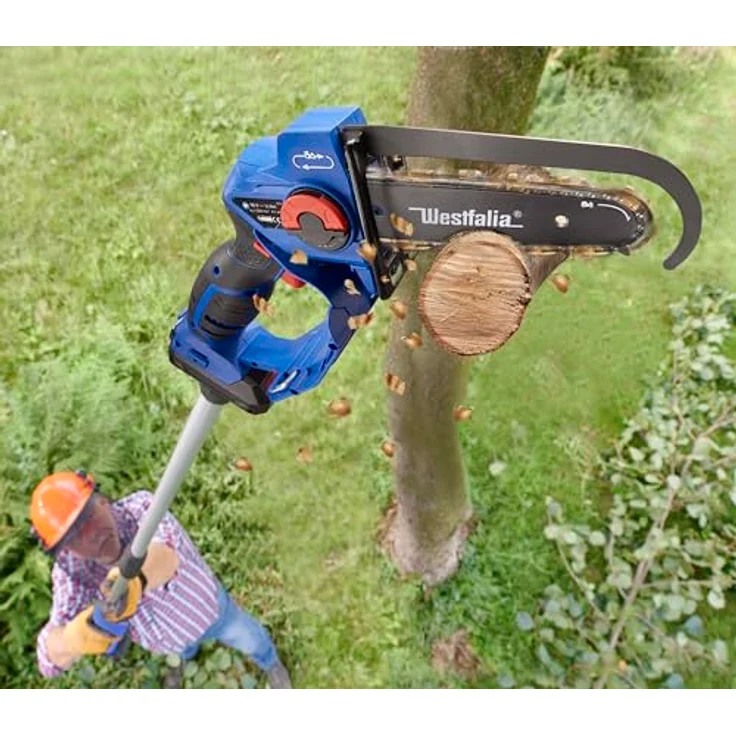 Westfalia X-SAW PRO Akku-Einhand-Powersäge, 18 Volt Li-Ion, blau, mit Titanium-Sägekette und vibrationsarmem Arbeiten – Bild 3