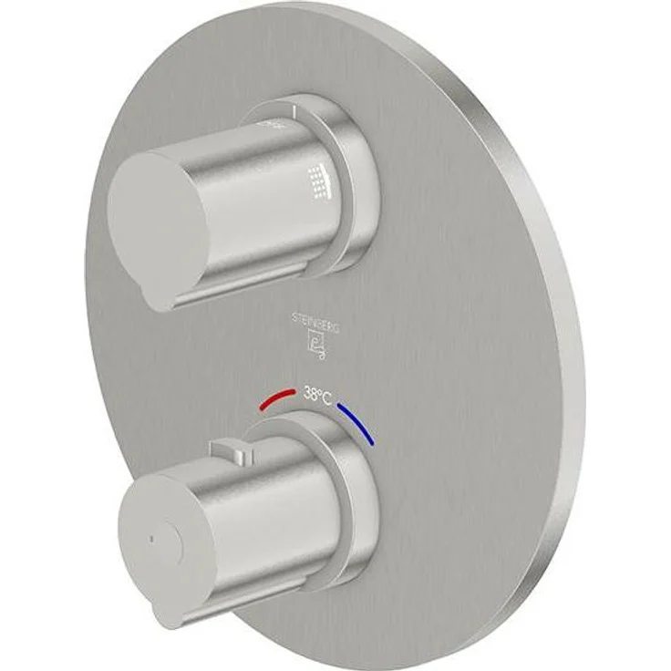 Steinberg Serie 100 Dusch-/Wannenarmatur, Fertigmontageset mit Thermostat für zwei Verbraucher, Unterputz, Messing, Verbrühschutz bei 38°C, 10041333