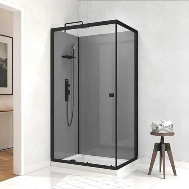 Marwell Komplettdusche Grey Style Rectangle, BxT: 110x80 cm, 5mm gehärtetes Glas – Bild 2