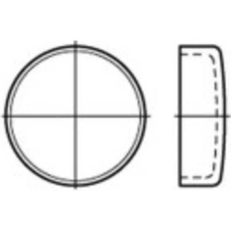 TOOLCRAFT Verschlußdeckel DIN443 Stahl, Ø 32mm, 50 Stück