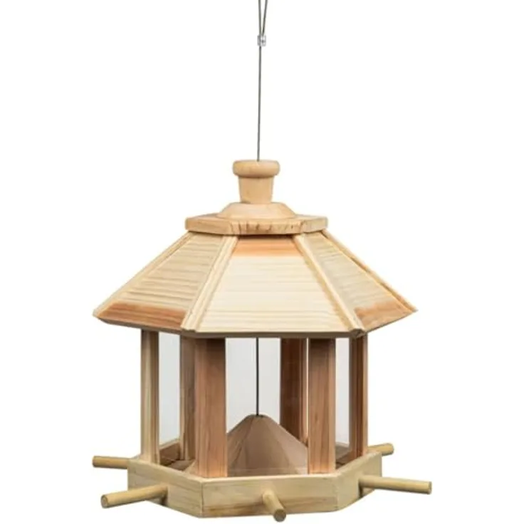 Haushalt International Vogelhaus, Vogelfutterhaus aus Holz - 26 x 26 x 27 cm