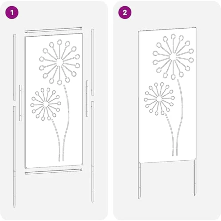 vidaXL Garten Sichtschutz-Leinwand, Schwarz, 50 x 140 cm, robuster Stahl mit modernem Design und einfacher Montage – Bild 4