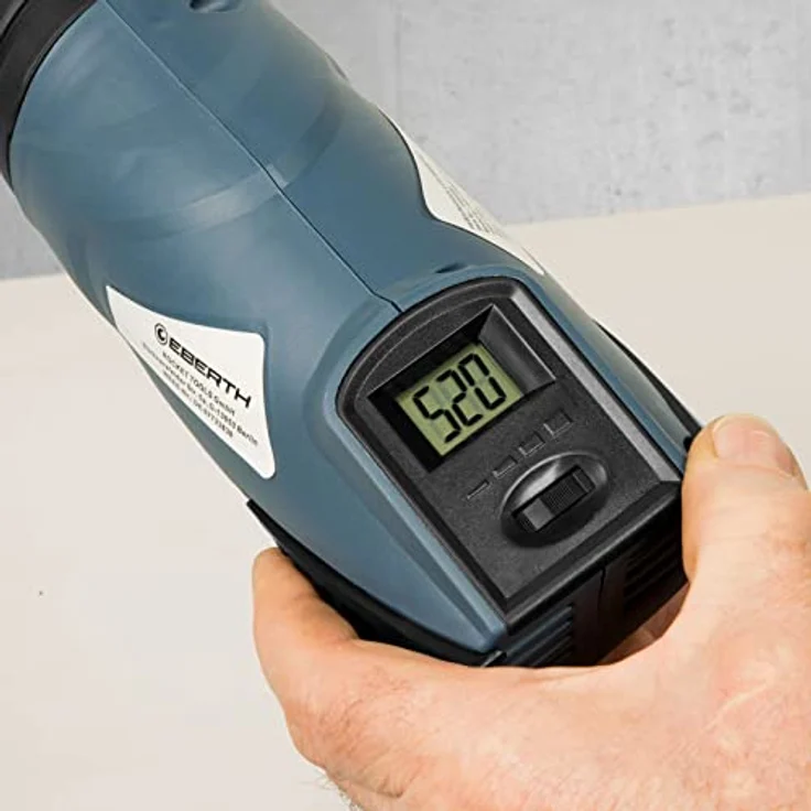Eberth - 2000 Watt Heißluftpistole mit LCD-Display, Koffer und Zubehör (zwei-Stufen Heißluftgebläse, stufenlose Temperatureinstellung 80°C - 600°C, – Bild 7