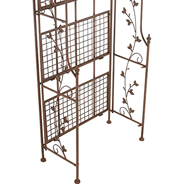 CLP Standregal Arona, Rankhilfe im Landhausstil, pulverbeschichtetes Eisen, antiker Charakter – 158 x 60 x 33 cm (H x B x T), weiß – Bild 6