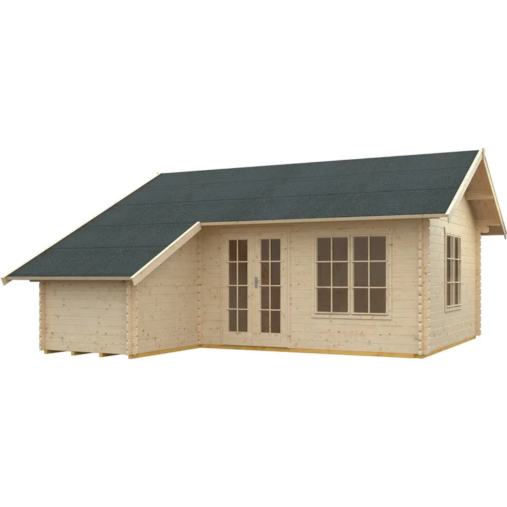 Skanholz Gartenhaus Esbjerg 3, BxT: 720x660 cm, mit Anbauschuppen, hochwertiges nordisches Fichtenholz						    