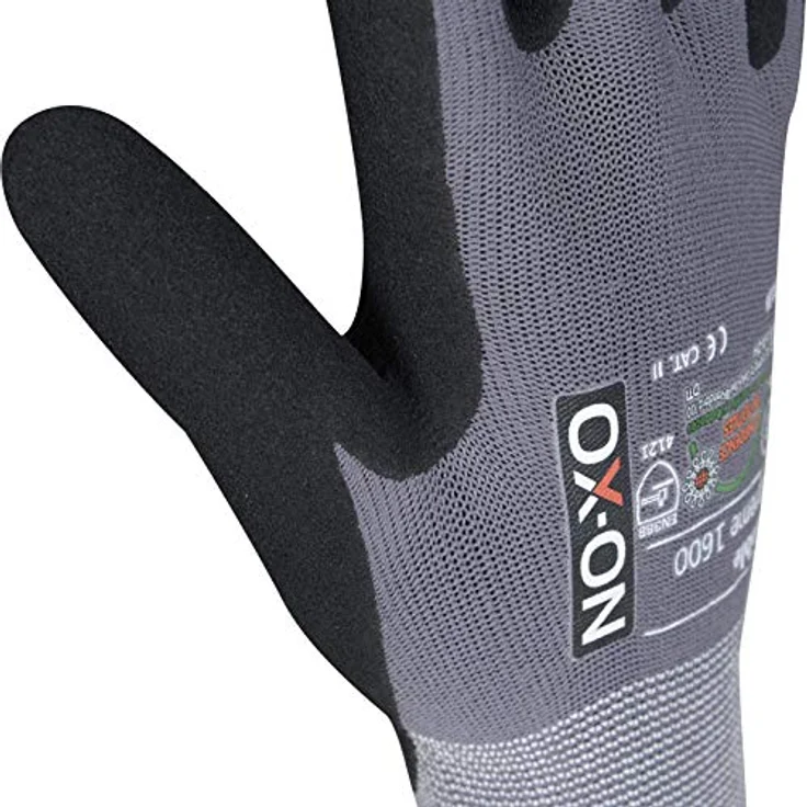 OX-On Flex170.69 Arbeitshandschuh G.9 1702204, Feinstrick mit gerauter Nitrilbeschichtung, Oeko-Tex-zertifiziert, schwarz – Bild 5