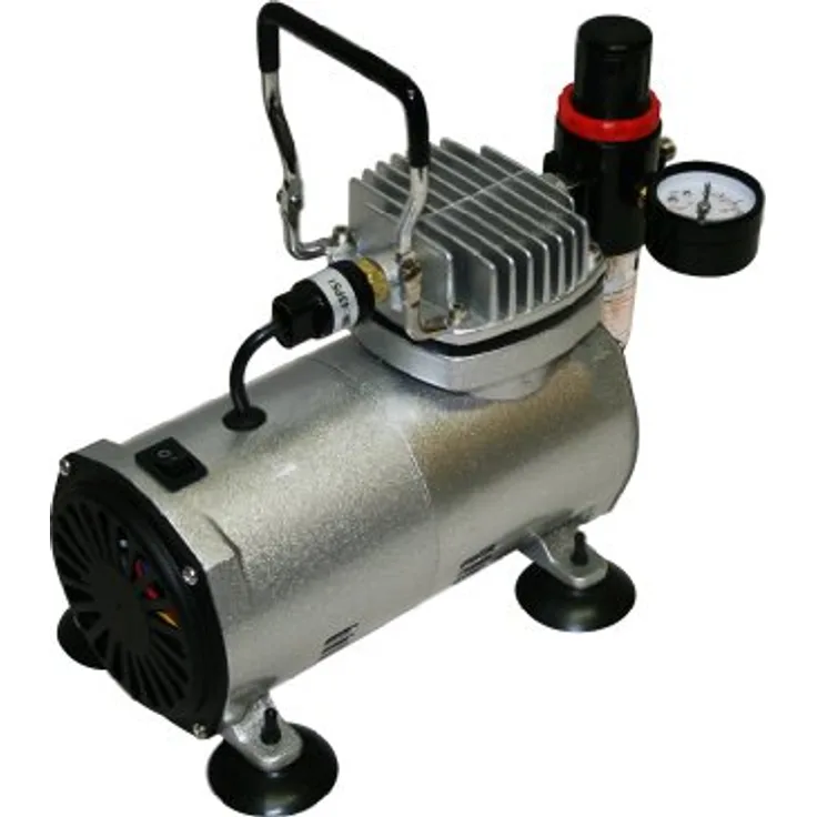 Bc-elec TC-20B, ölfreier Mini-Kompressor für Airbrush, leise 47 dB, max. Druck 4 bar, grau